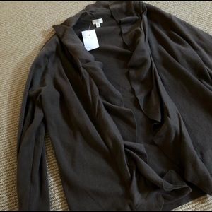 J Crew ruffle cardigan